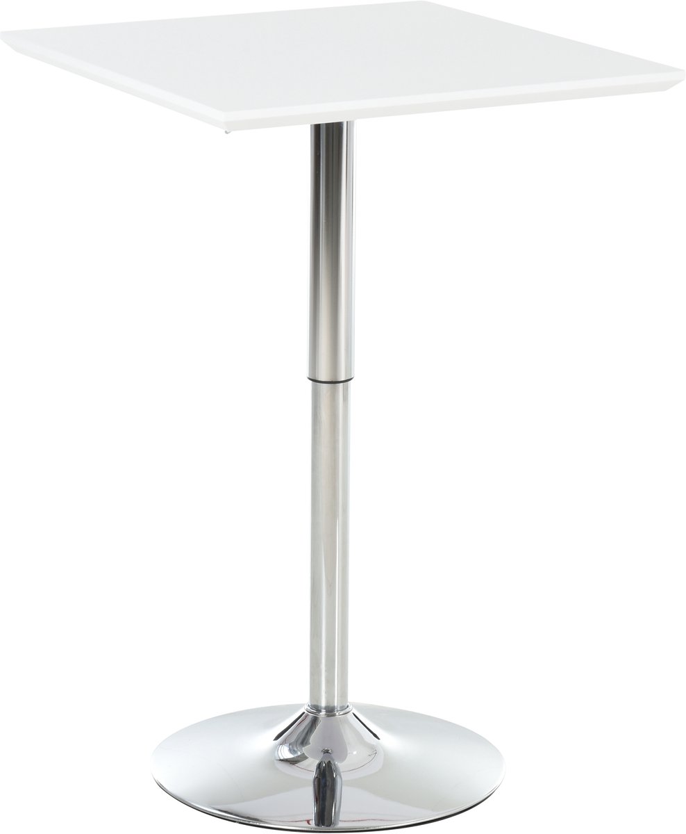 HOMCOM statafel - MDF tafelblad, staal - 60B x 60D x 69–92H cm - wit