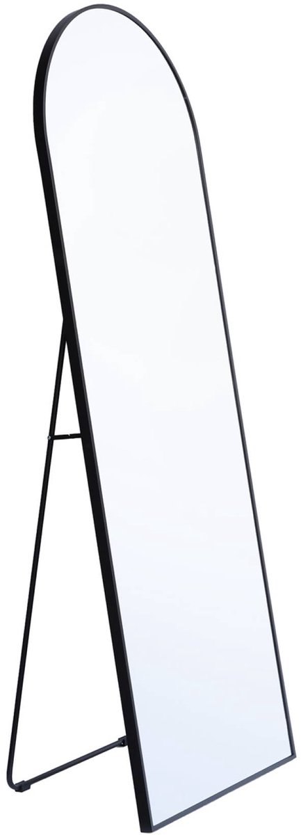 sweeek Vrijstaande spiegel in zwart aluminium 165cm