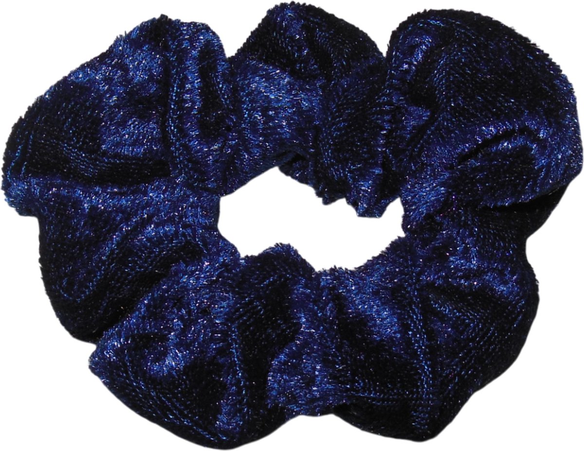 Scrunchie velvet donkerblauw