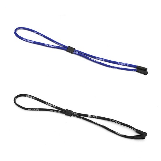 Verstelbare brillenkoorden - Zwart / Blauw, 2-pack van Merkloos — afbeelding 2