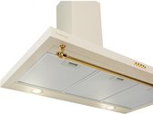 Montblanc 90 Afzuigkap - Retro - 610 M³/H - 165 W - 90 CM - 3 Snelheden - LED-Verlichting - Aluminium Vetfilter - Afzuiging En Recirculatie - Incl. Stang Voor Keukengerei - Bronzen Greep - Wandafzuigkap - Roestvrij Staal