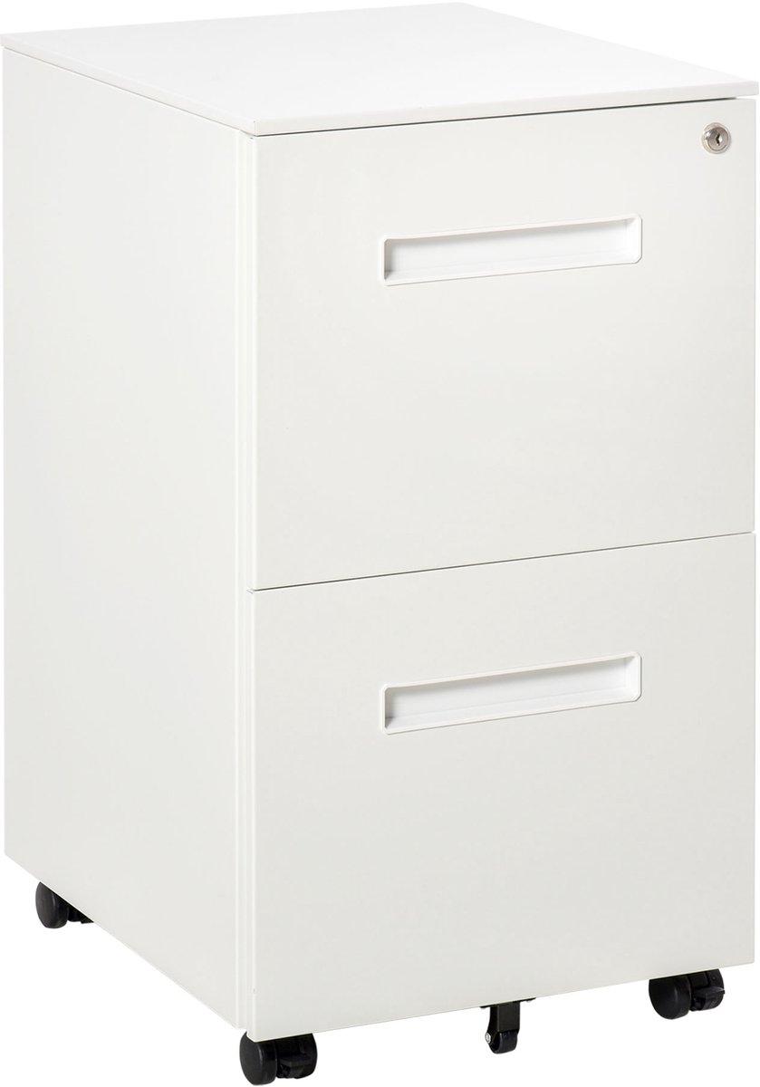 Vinsetto-Rollcontainer-kaltgewalzter Stahl-39L x 48B x 67H cm-Weiß