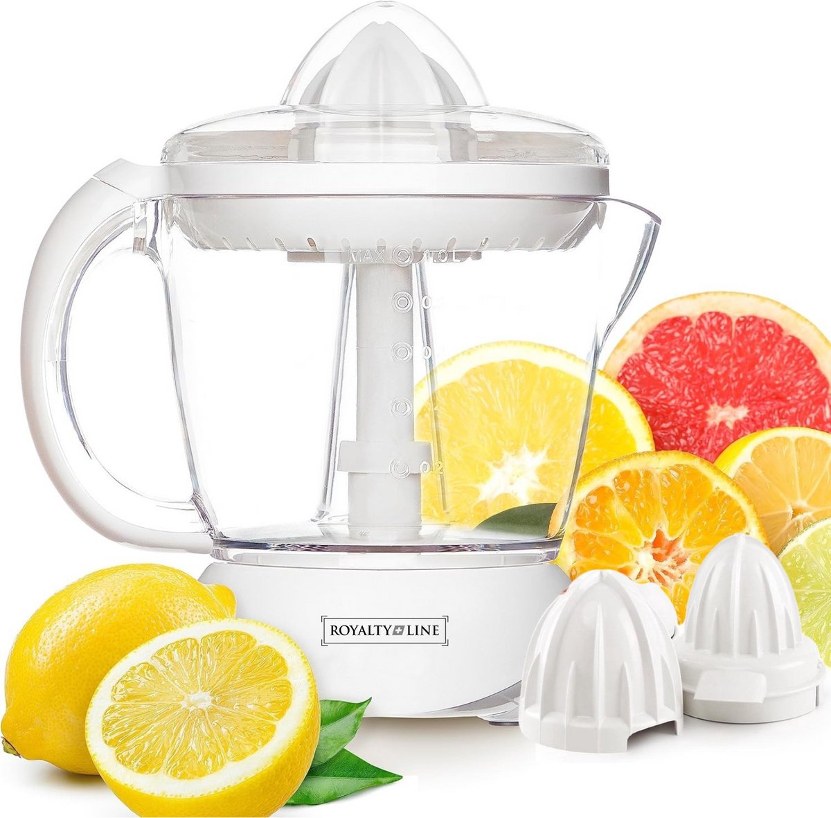 Royalty Line® CP25287 Elektrische Citruspers - 0.7 Liter - Praktisch Citruspers - Wit