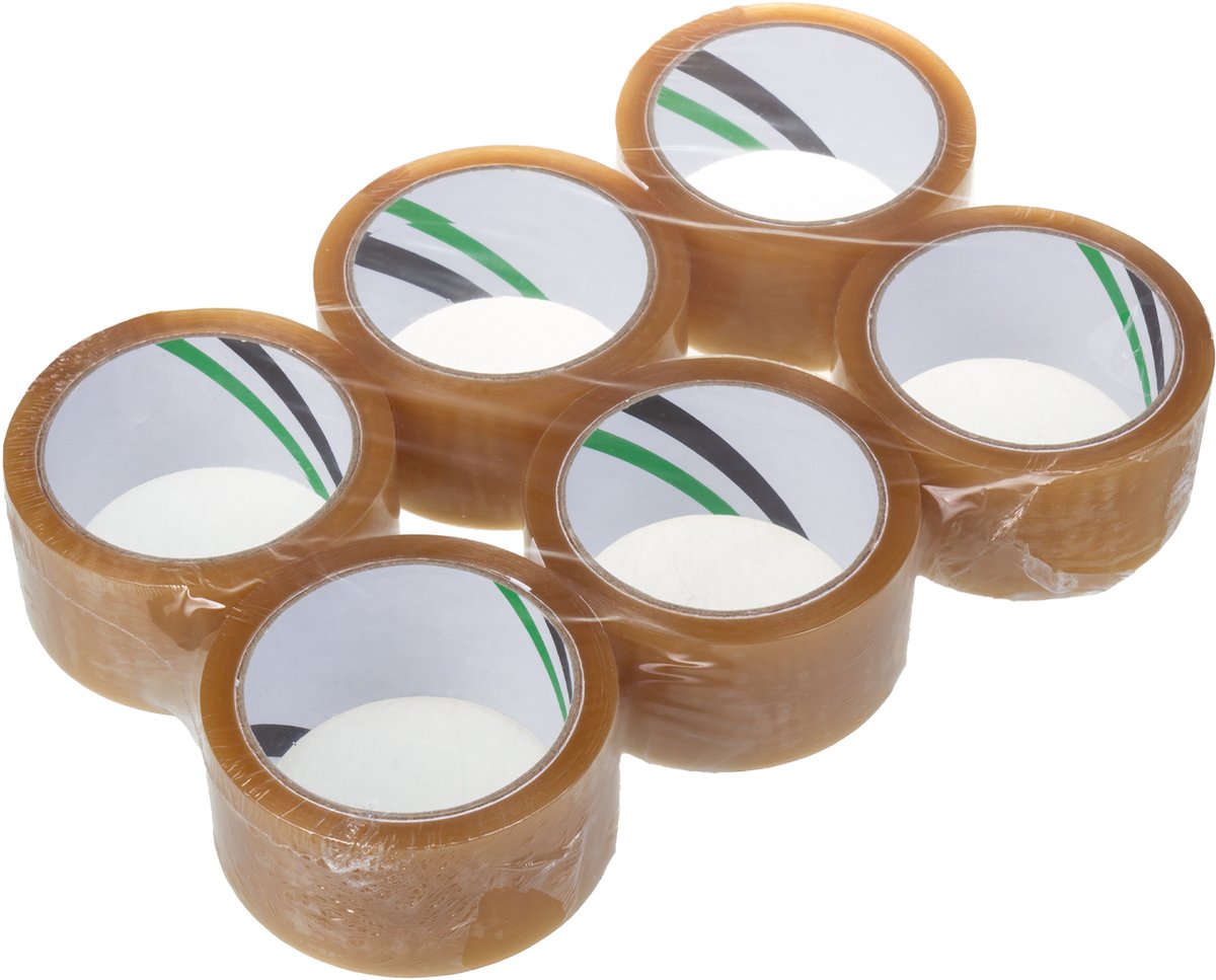 Plakband 6 stuks - transparant plakband 48mm x 54m - verpakkingstape - tape