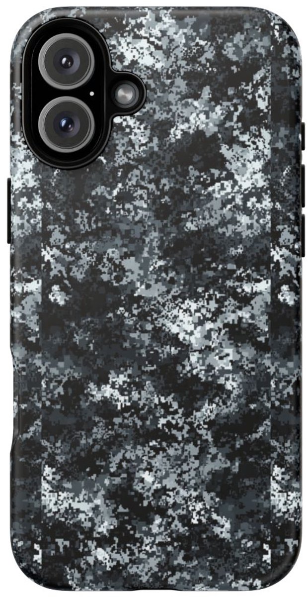 Digitale Grijze Camouflage – Mat Hoesje Geschikt voor iPhone 16 Plus