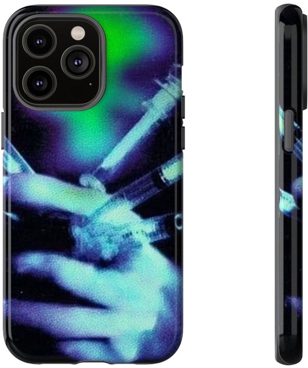 Gloeiende Hand met Spuiten – Telefoonhoesje Geschikt voor iPhone 14 Pro Max