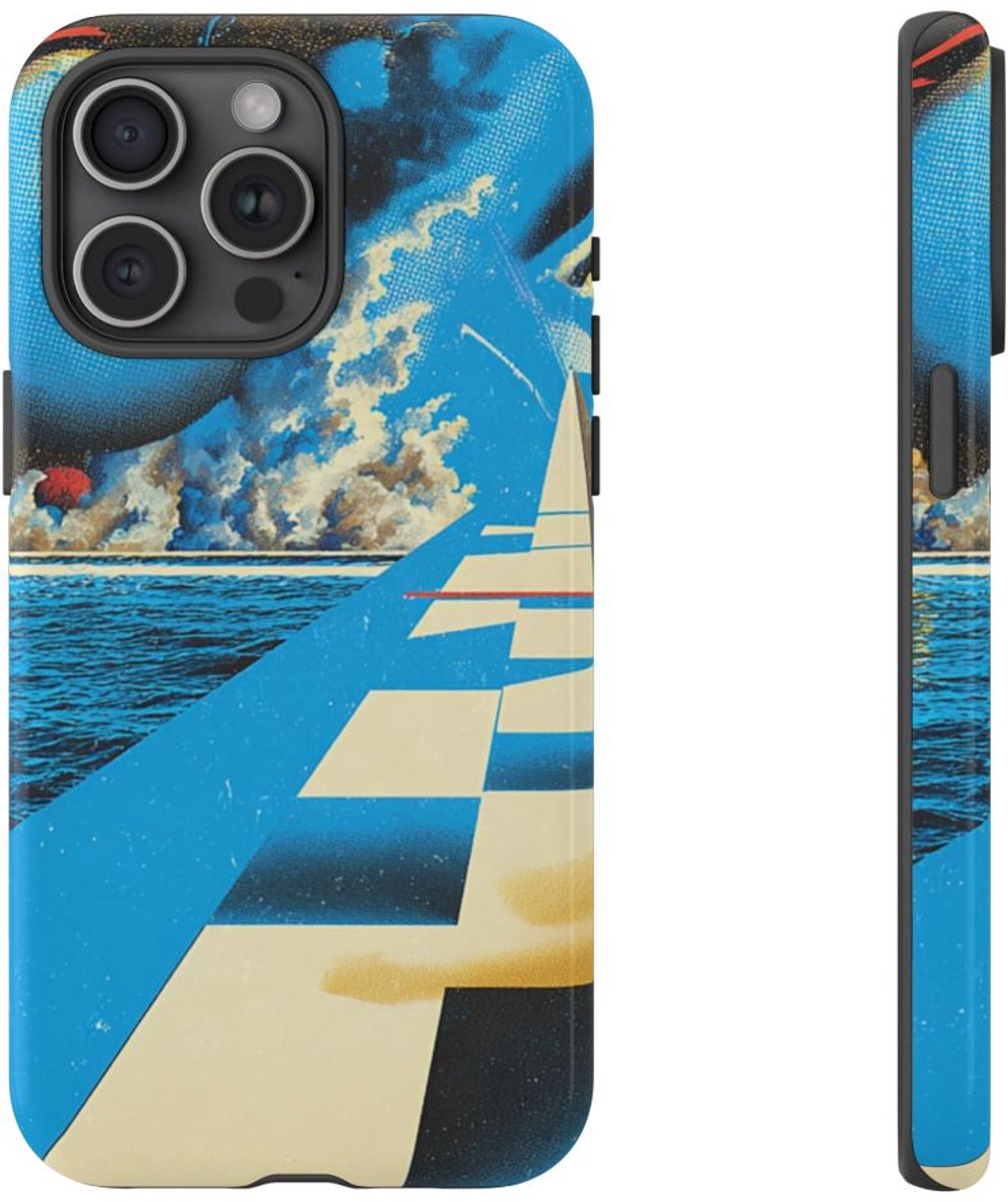 Surrealistische Geometrische Oceaanscène – Telefoonhoesje Geschikt voor iPhone 15 Pro Max