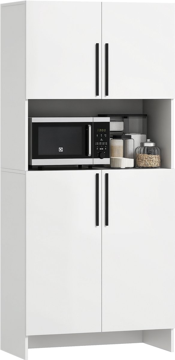 HOMCOM keukenkast - spaanplaat - 79L x 40B x 175H cm - wit