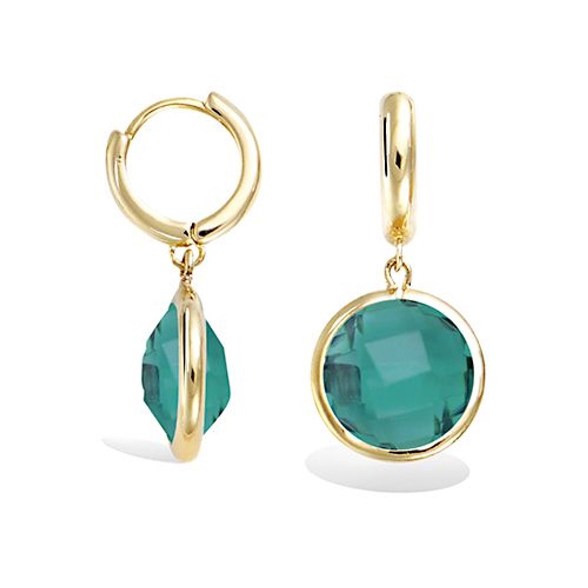 CHIVAL 18K Goud Vergulde Oorbellen – Jade Halo – Tijdloos, Elegant, Hypoallergeen, Luxe, Romantisch, Luxe, Cadeau voor haar, Groen, Hangers, Geschenkverpakking