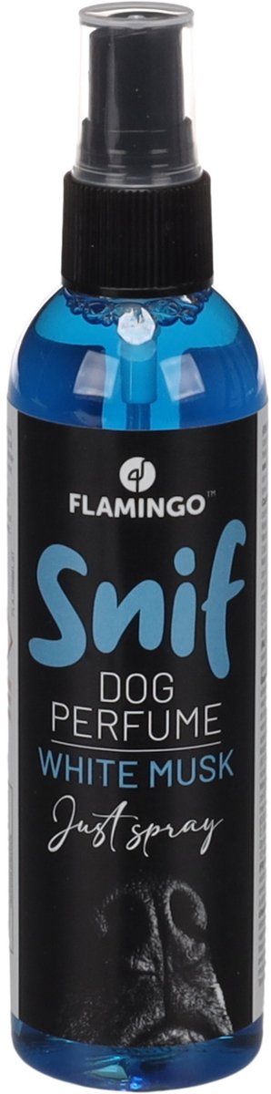 Flamingo hondenparfum spray – Witte Muskus 120ml – parfum voor honden met frisse muskusgeur – hondenspray tegen vieze geurtjes – ook geschikt voor puppy’s