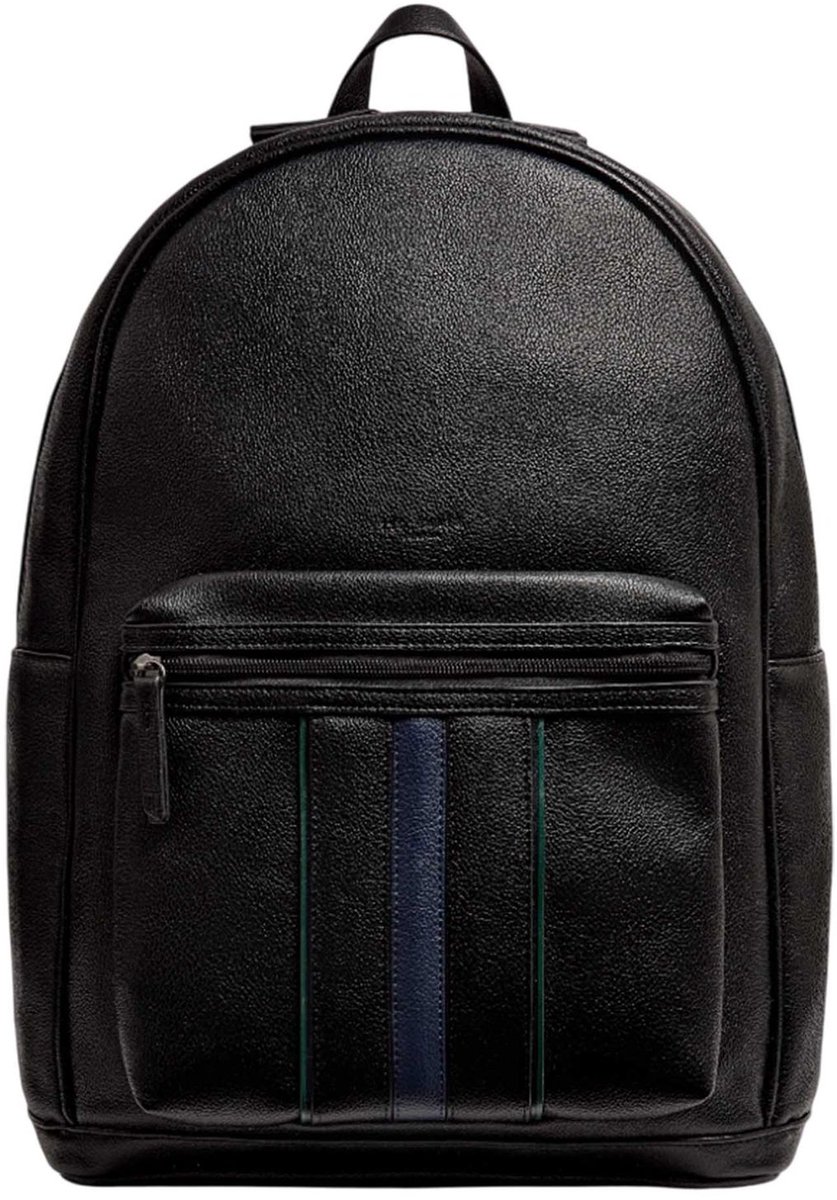 Ted Baker laptop rugzak rugzak met laptopvak Keviin Stripe PU Backpack Black zwart
