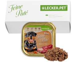 44 x 150 g Lecker.Pet® Gino's Feine Paté Rijk aan Rundvlees Nat hondenvoer Volledig hondenvoer