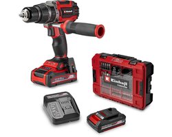 Einhell Professional Accu Klopboor-/ Schroefmachine TP-CD 18/70 Li-i BL +70 Kit - Power X-Change - 18 V/Li-ion - Met impactfunctie - 70 Nm - Koolborstelloze motor - Incl. 70-delige bit-/borenset, 1x 2,0 Ah accu, 1x 3,0 Ah accu en lader, Koffer