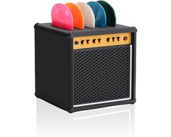 Gitaarplectrumbox - Gitaarplectrum displaystandaard - met 5 plectrumplaatsingssleuven - Plectrumrek - Bureau-organisatie - voor gitaristen, muziekliefhebbers, Gitaarplectrum opbergboxset - Zwart