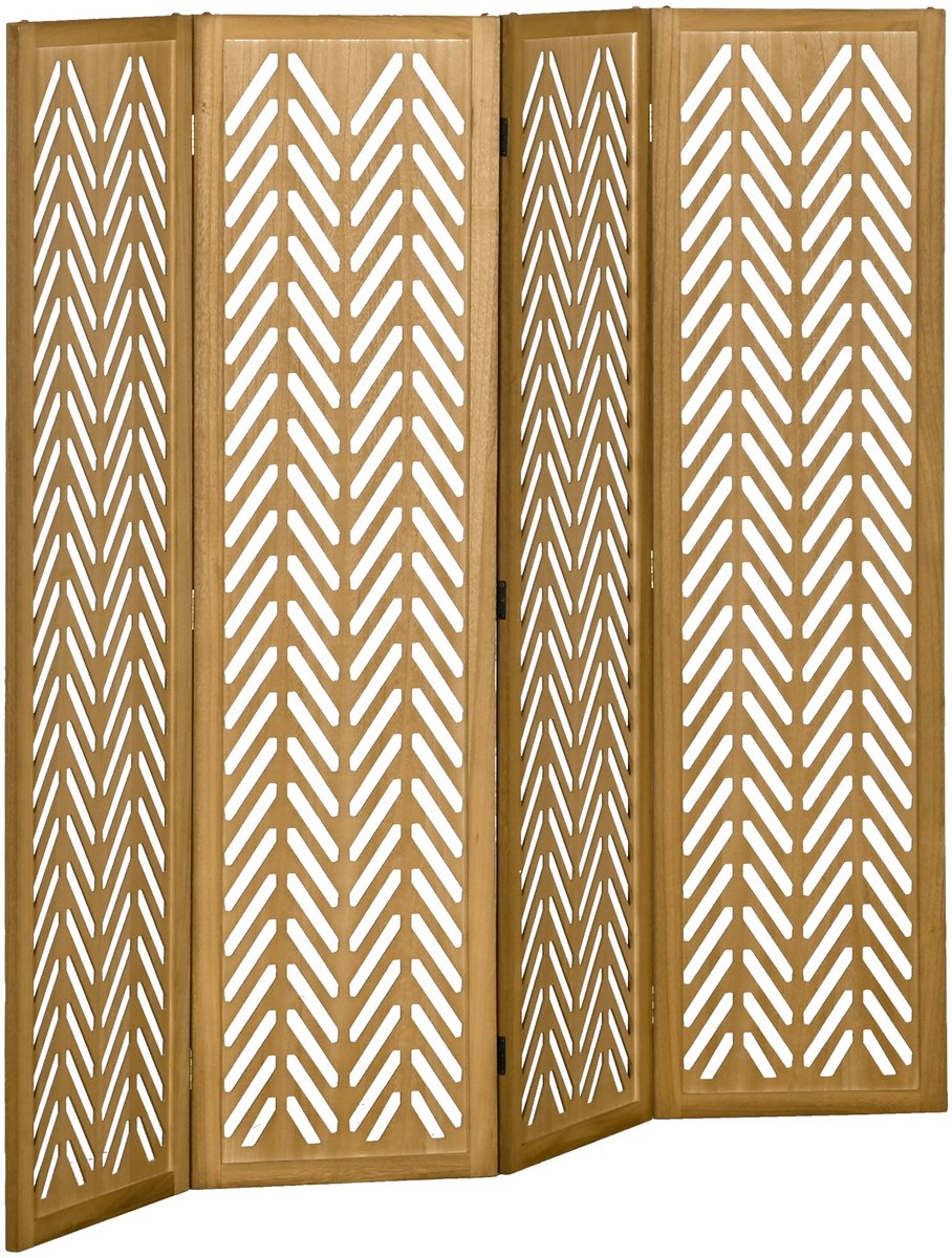HOMCOM-kamerverdeler - paulowniahout - 160x170x1,7cm - bruin