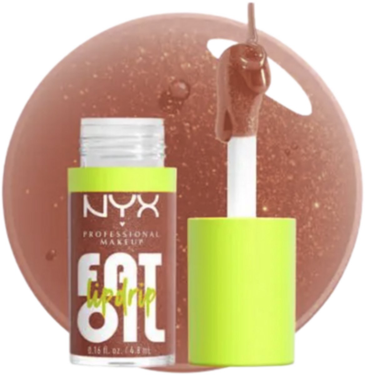 NYX Fat Oil Lip Drip: Hydraterend, Veganistisch, Follow Back 06 Shimmering Warm Nude
