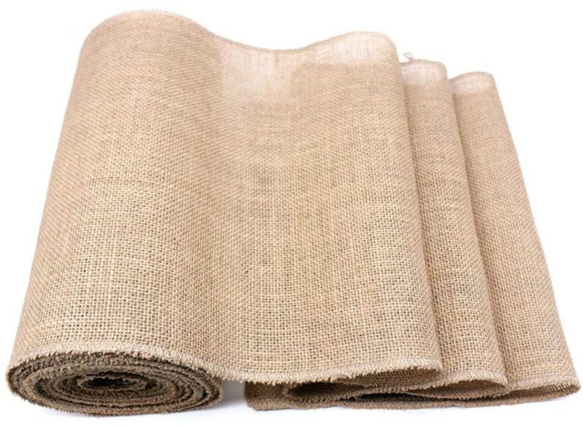 EXCITAT Tafelloper - tabel loper - tafellopers linnen - jutelint - geschikt voor bruiloft, vakantie, kerstdecoratie, tafeldecoratie - 30 cm x 10 m