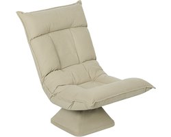 HOMCOM draaibare vloerstoel met ligfunctie - Loungestoel - Relaxstoel - Beige