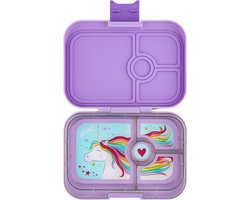 Yumbox Panino - lekvrije Bento box broodtrommel - 4 vakken - Lavande Paars / Eenhoorn tray