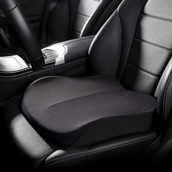 Wigkussen, zitkussen, auto, traagschuim zitkussen, zitverhoging auto, autostoelverhoging, zitkussen auto voorstoelen, ergonomisch zitkussen, zitverhoging voor volwassenen, voor bureaustoelen, auto's