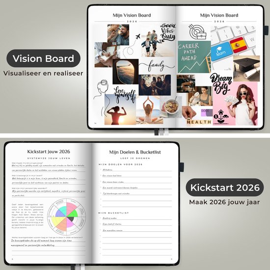 Systemyze Agenda 2025 Adultes - Planificateur 2025 - Journal - Organisateur - Inclus feuilles d'autocollants - Format A5 - Anthracite