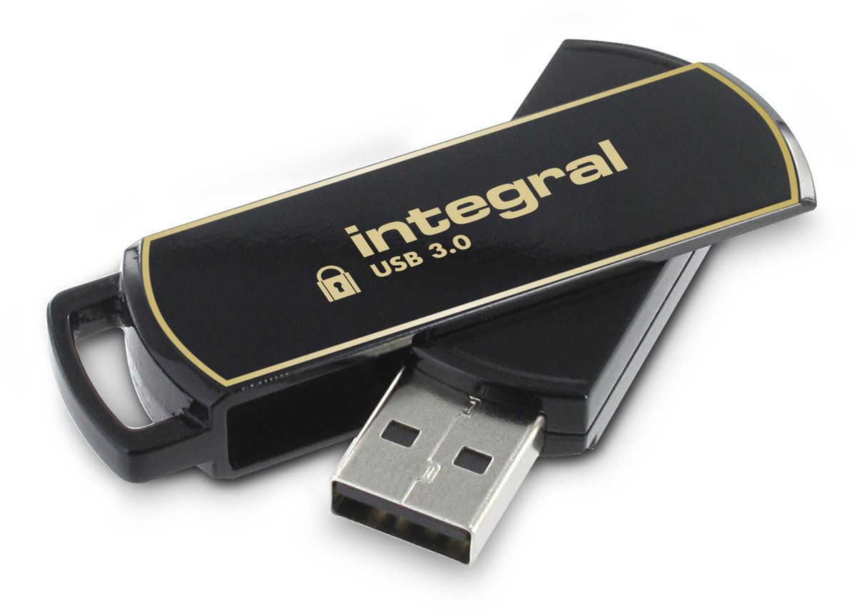 USB-stick Integral 3.0 Secure 360 128GB zwart