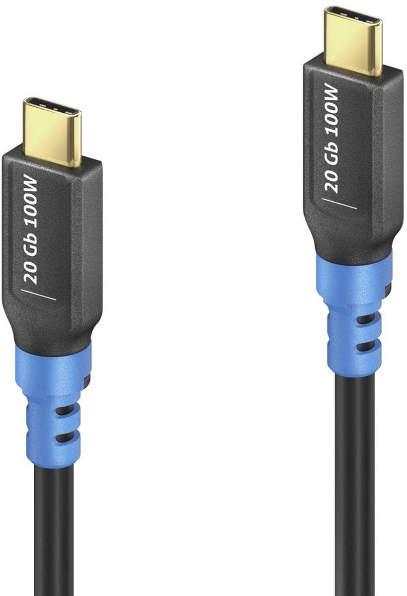 PureLink FI-U400-020 USB-kabel USB4 Gen 2x2 2 m USB C Zwart, Blauw