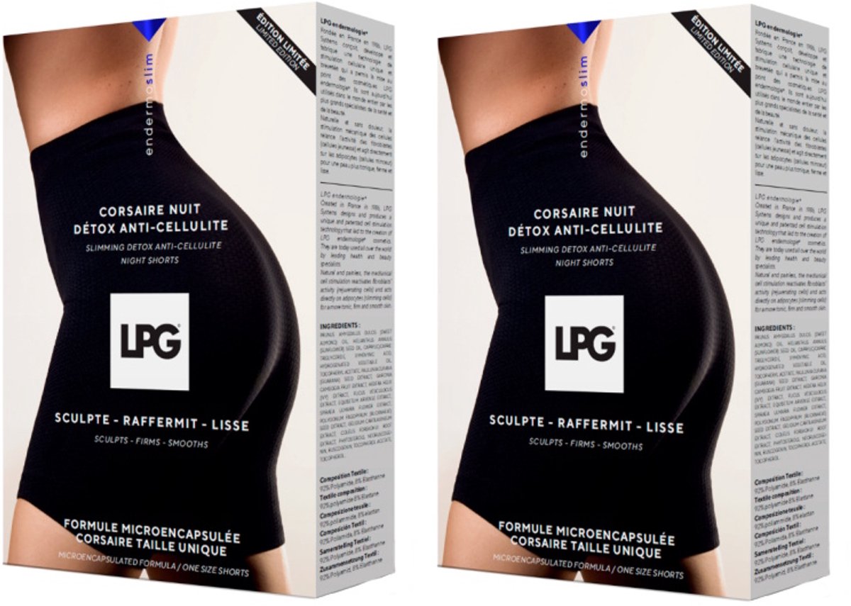LPG - Endermologie - cosmeotextiel - corsaire nuit detox nachtbroekje - duo pack