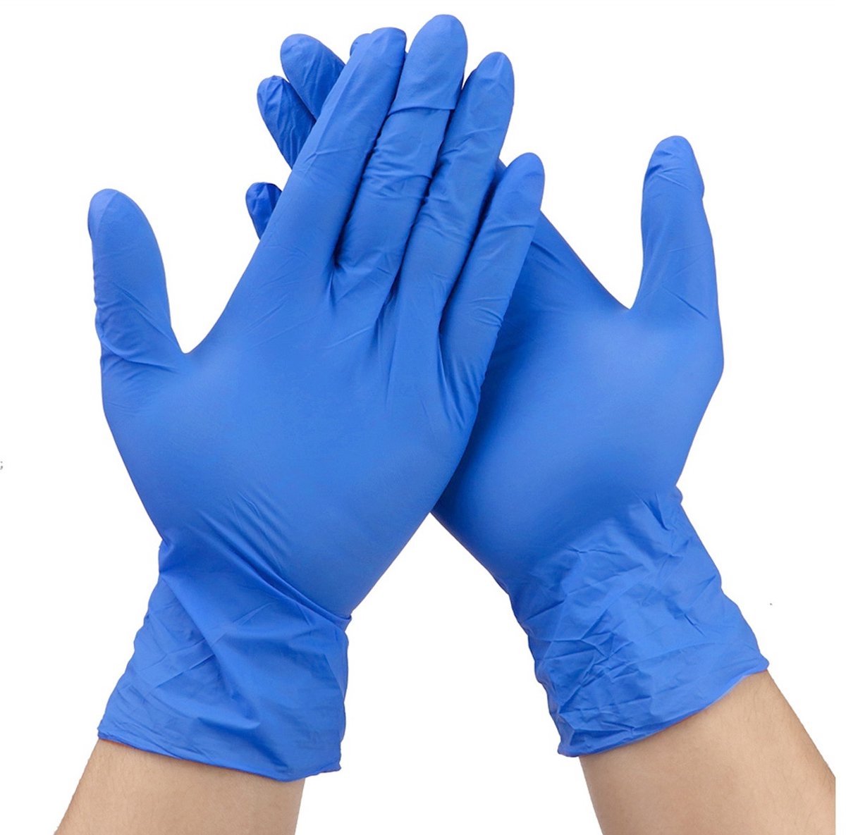 EXCITAT Wegwerp handschoenen - latex handschoenen - voor het schoonmaken van de keuken thuis - 100 stuks - blauw