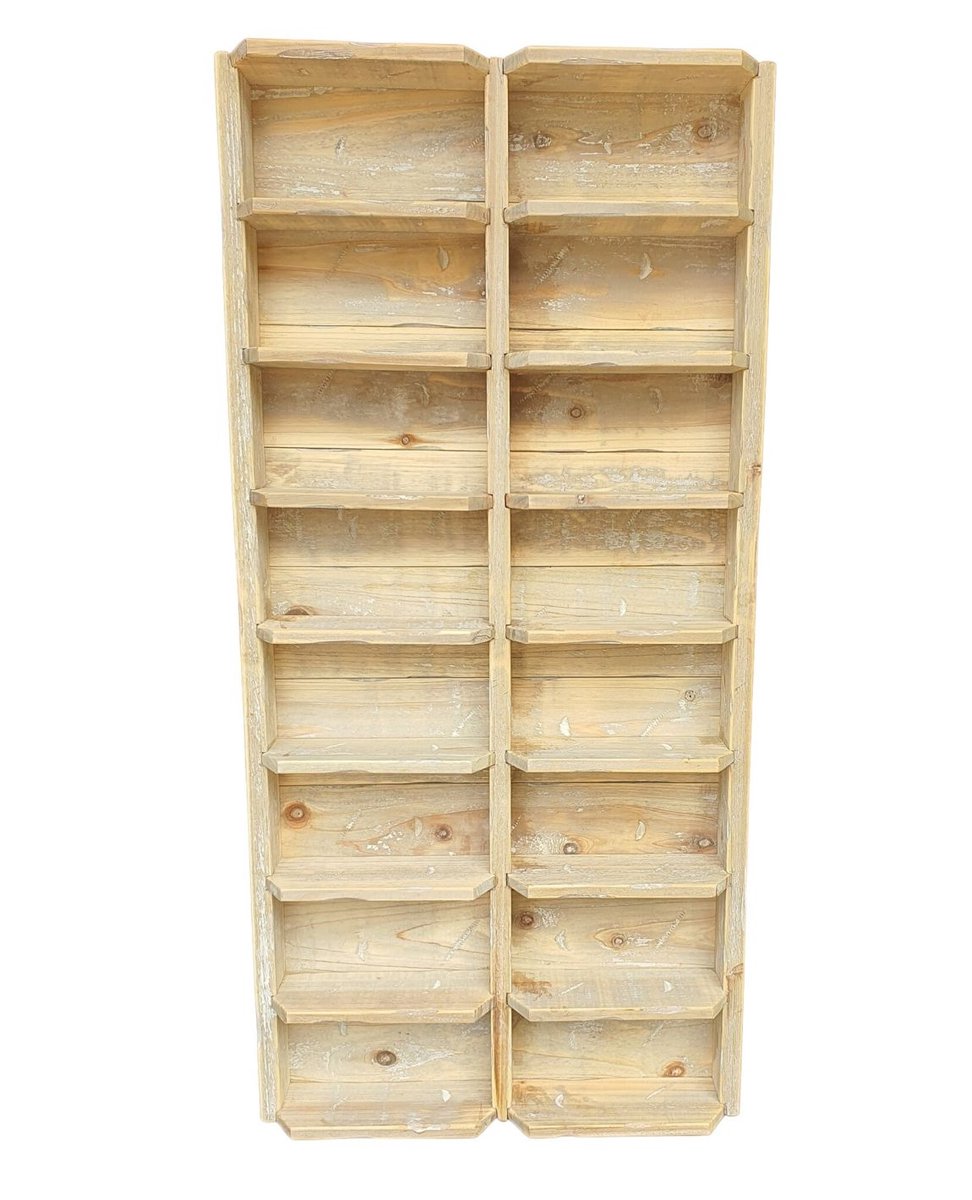 Brillenhouder voor 16 brillen – 95 x 46 x 9 cm – Houten opberger in landelijke stijl – Dutch Mood collectie