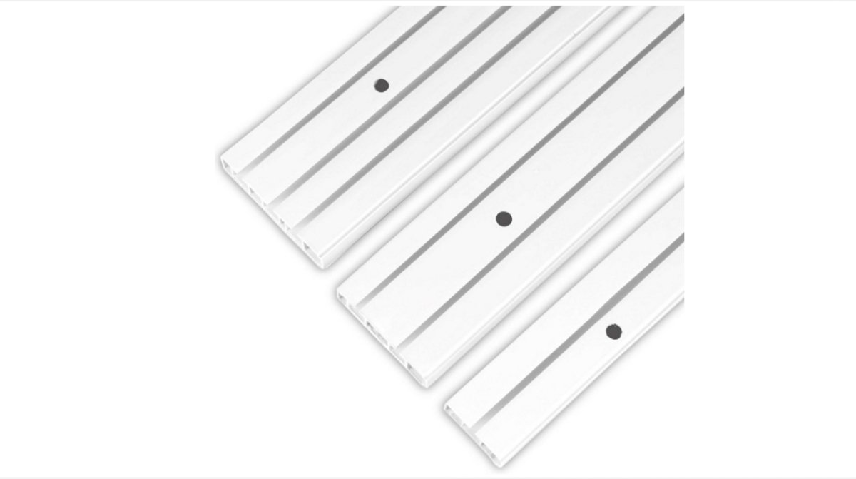 WNHB® Gordijnrail 480 cm Uitschuifbaar - 1 tot 3 Sporen voor Schuifgordijnen en Plooiband - Compleet Systeem voor Plafond of Wandmontage