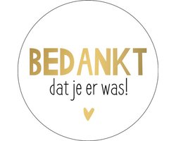 Sluitsticker - Sticker – Bedankt! – Wit - Zwart - Goud hart / hartje | Traktatiezakje | Envelop sticker | Cadeau – Gift – Cadeauzakje – Traktatie – Kadozakje | Chique inpakken | Huwelijk - Verjaardag – Feest – Birthday