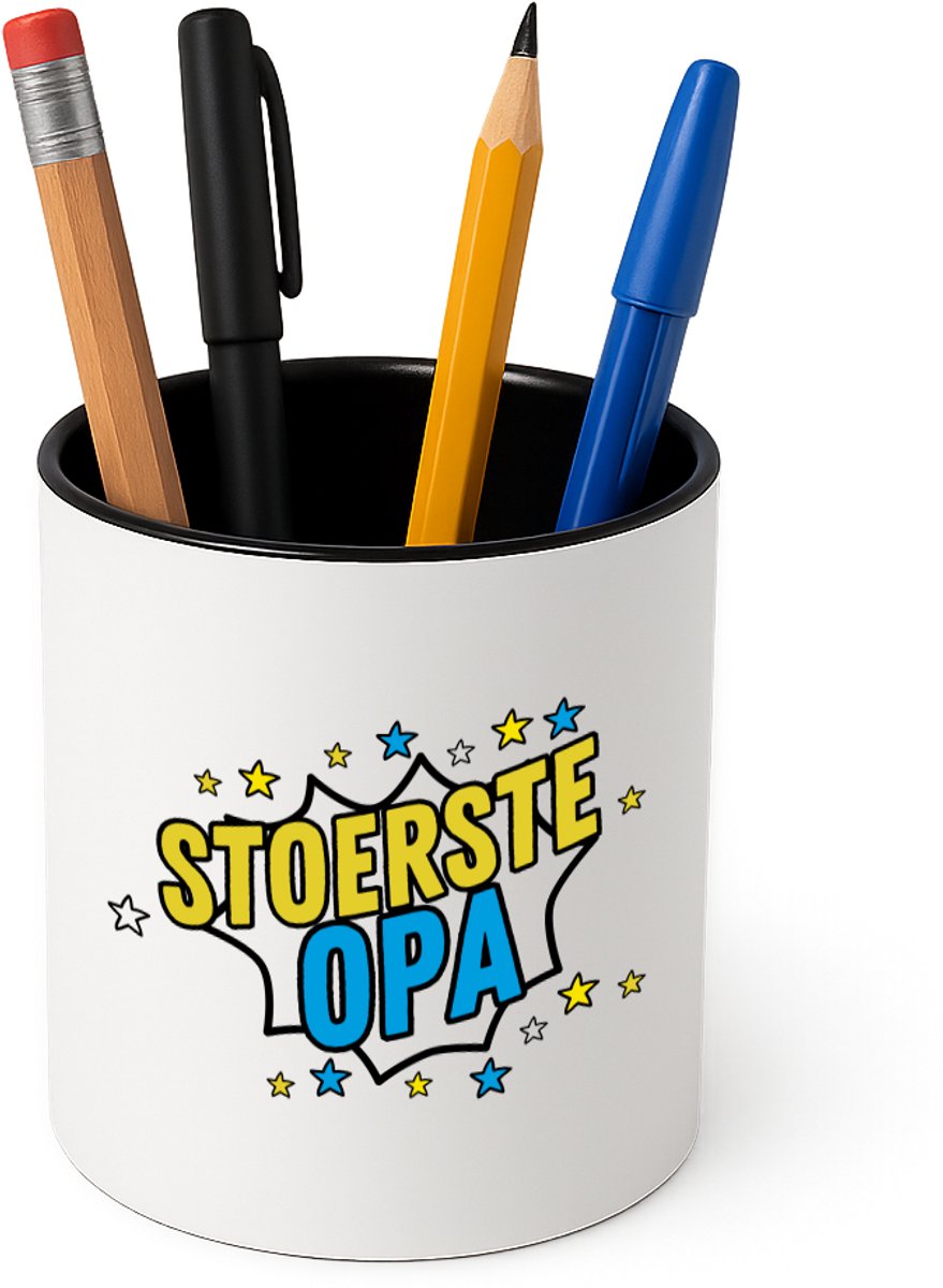 Hacebo® - Stoerste opa Pennenbakje - Opa - beste opa - pennenhouder - verjaardagscadeau - cadeau voor opa - kado - gift - Pennenbakje zwart