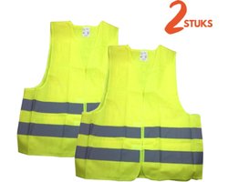 ALL RIDE - 2 stuks - Geel veiligheidsvest met hoge zichtbaarheid - Geschikt voor S tot XXXL - Reflecterende uitrusting voor maximale veiligheid