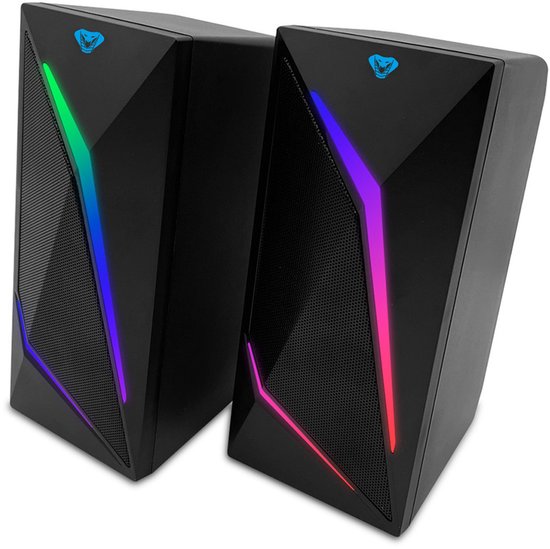 Gaming speakers 2.0 met Bluetooth 5.0, RGB LED verlichting, 8W RMS, line-in, USB voeding, Media-Tech Cobra Pro Urion