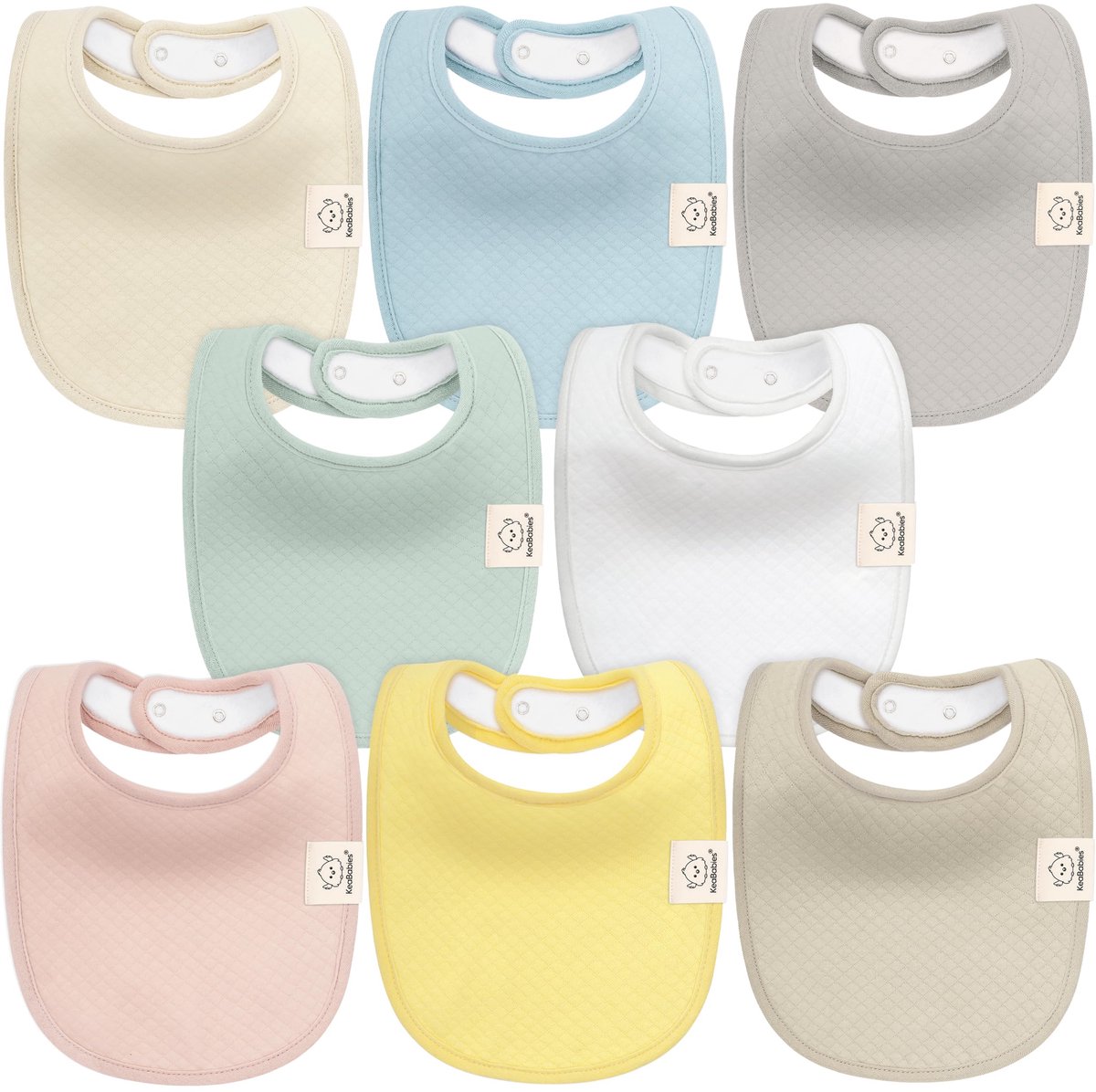 Image of 8-pack biologische babyslabbetjes voor meisjes en jongens – katoenen babyslabbetjes, slabbetjes voor baby's bij doorkomende tandjes, zachte en absorberende wasbare babyslabbetjes voor baby's en peuters, slabbetjes (Dawn)