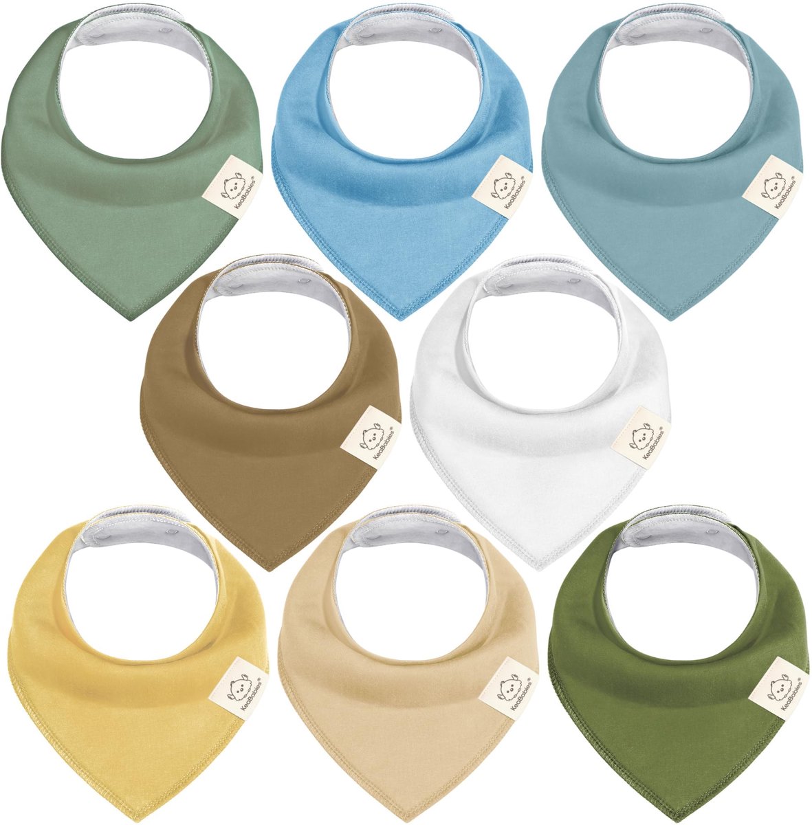Image of 8-pack baby-slabbetjes voor jongens en meisjes - Unisex baby-slabbetjes, superabsorberende baby-slabbetjes, biologische katoenen baby-slabbetjes, baby-slabbetjes voor baby's, kwijlslabbetjes (Daybreak)