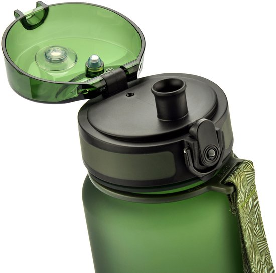 Meteor Sportbidon 1000 ml - Fietsbidon - Donkergroen - Fles voor sport en outdoor van Meteor — afbeelding 4