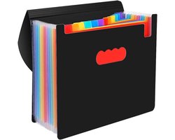 Uittrekbare A4-documentenmap met 13 vakken en deksel – handige organizer voor administratie en papieropslag