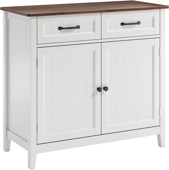 Zravenna Buffetkast 120 x 45 x 195,5 cm, keukenkast met werkblad, 3 laden en verstelbaar rek, vitrinekast, hoge kast, dressoir voor keuken, eetkamer (zwart Zravenna Buffetkast 120 x 45 x 195,5 cm, keukenkast met werkblad, 3 laden en verstelbaar rek, vitrinekast, hoge kast, dressoir voor keuken, eetkamer (zwart
