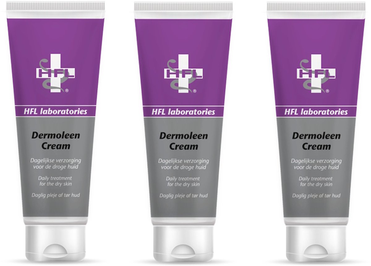 HFL - dermoleen cream - voetverzorging - hyrdratatie van de droge huid - voordeelverpakking - 3x125 ml