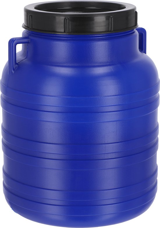 KADAX Plastic vat, brede hals, vat van HDPE-kunststof met deksel, dekselvat, multifunctioneel kunststof vat, universeel vat, watervat (20 l, 1 stuk)
