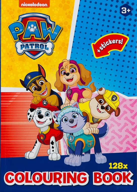 3 kleurboeken / stickerboeken voordeelpakket - Voor kinderen van 2 jaar en 3 jaar - Eerste kleurboek voor peuters met extra grote stickers - Paw Patrol - Leren tellen - Dieren - Kleuren leren - Cadeau jongen / meisje - Tekenen - Doeboeken