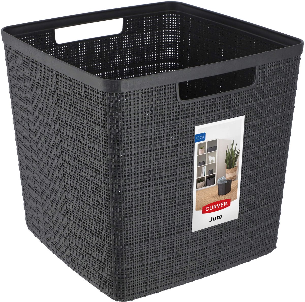 Curver jute mandje cube donkergrijs 17L