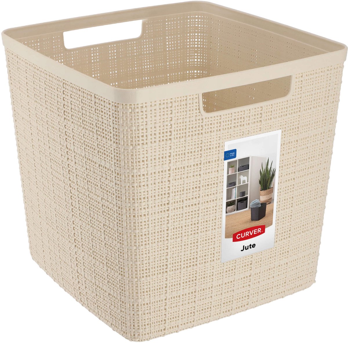 Curver jute mandje cube wit 17L
