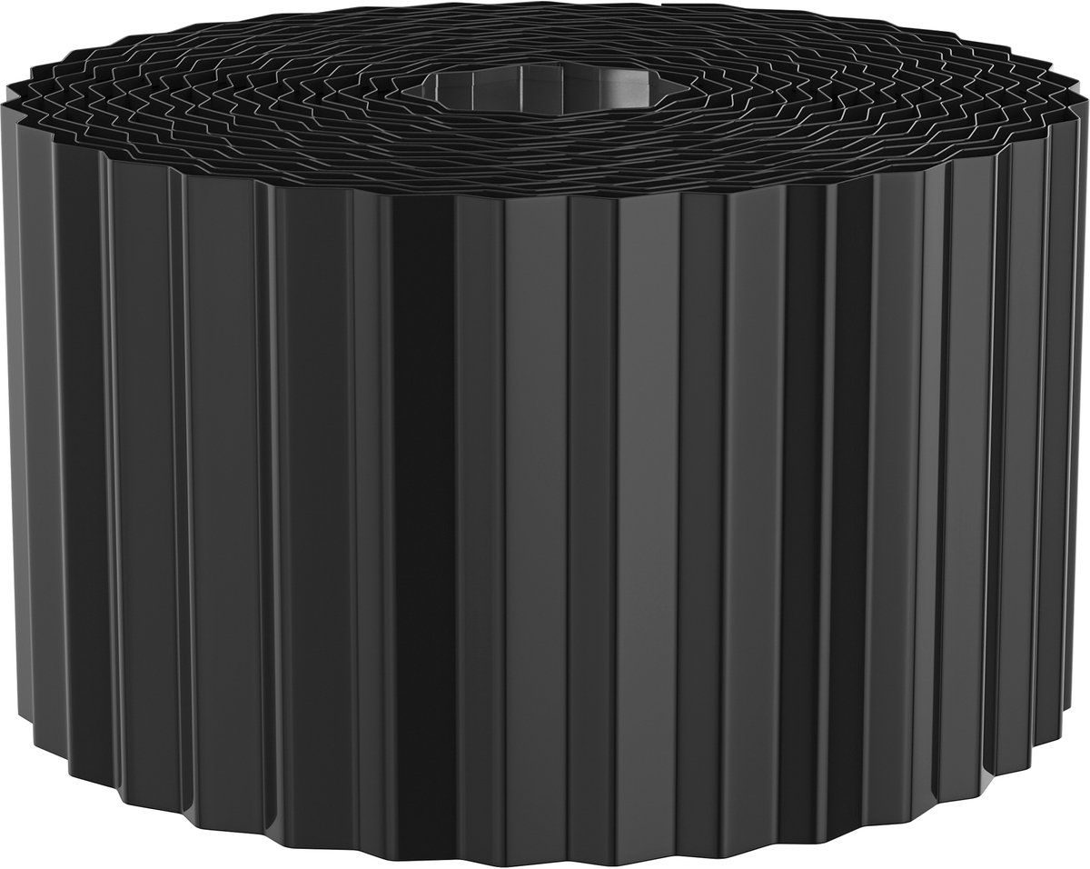 Aufun 10m metaal Gazonrand verzinkt bloembedbegrenzing gazonrand, ideaal voor gazonbegrenzing, flexibele borderrand voor tuinliefhebbers, 18 cm hoog, Zwart