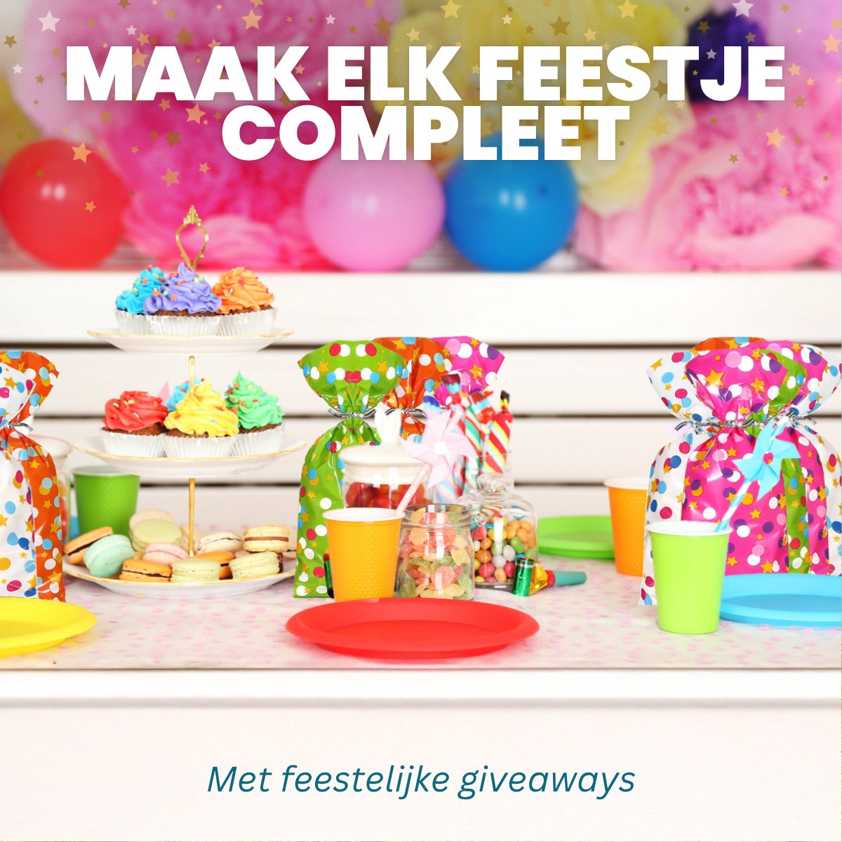 Feestio Uitdeelzakjes Gekleurd - 200 Stuks - Snoepzakjes - Traktatie Zakjes Kinderfeestje - Cellofaanzakjes Transparant - Cadeauzakjes - Snoepzak — afbeelding 2