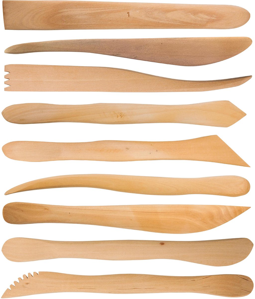 Boetseerspatels | Hout | Set à 12 spatels