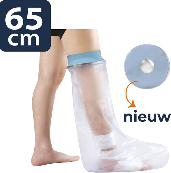 Foto: Het herstel loket douchehoes been gipshoes been half been onderbeen voet enkel waterdicht medisch silicone latexvrij