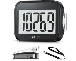 Vicon Stappenteller met Stevige Clip en Draagkoord - Activity Tracker - Stappen Tellen